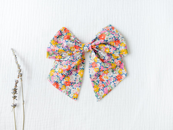BOBO CHÉRIS 波波雪莉 英國LIBERTY FABRICS大蝴蝶結髮夾 - Libby|Liberty Print Kids Bow Hair Bow Clip