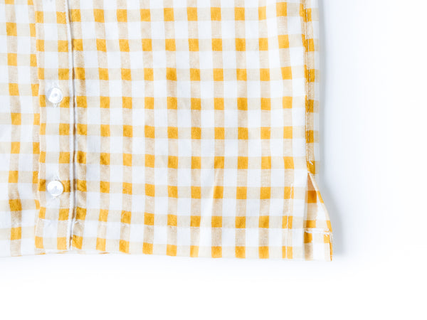 BOBO CHÉRIS 波波雪莉 Gabriel經典小立領黃格紋短袖襯衫 | Gabriel Boy's Short Sleeve Shirt - Yellow Gingham