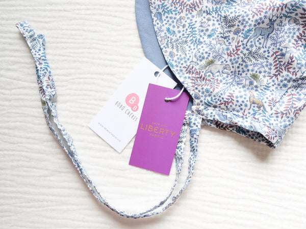 BOBO CHÉRIS 英國LIBERTY FABRICS歐式復古印花穿面穿戴嬰兒遮陽帽 - Feldberg Forest|LIBERTY FABRICS Reversible Vintage Baby Bonnet - Feldberg Forest