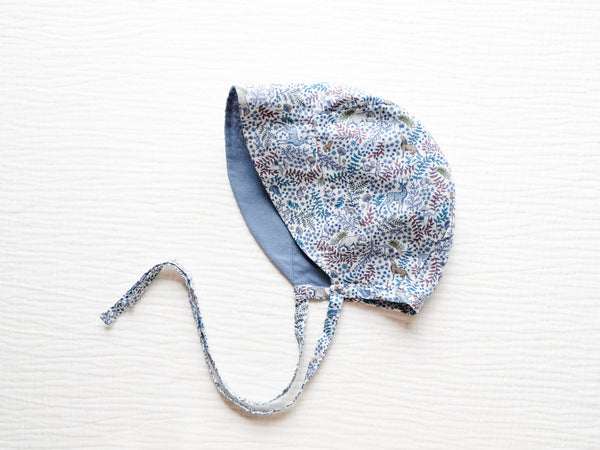 BOBO CHÉRIS 英國LIBERTY FABRICS歐式復古印花穿面穿戴嬰兒遮陽帽 - Feldberg Forest|LIBERTY FABRICS Reversible Vintage Baby Bonnet - Feldberg Forest