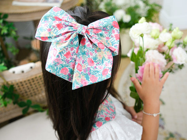 BOBO CHÉRIS 波波雪莉 英國LIBERTY FABRICS大蝴蝶結髮夾 - Florence May|Liberty Print Kids Bow Hair Bow Clip