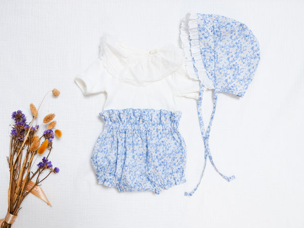BOBO CHÉRIS 波波雪莉 英國LIBERTY有機棉歐式荷葉邊寶寶包屁褲|Liberty Print Organic Cotton Ruffled Poppy Baby Bloomer