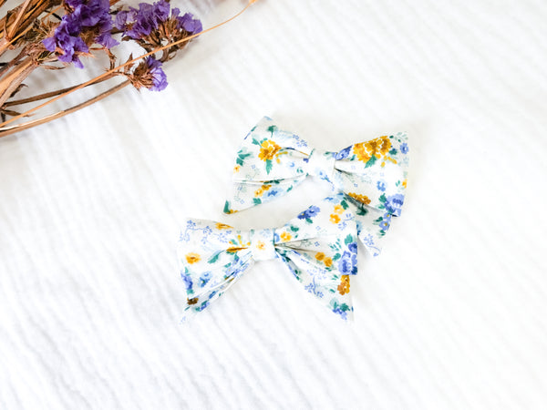 BOBO CHÉRIS 波波雪莉 英國LIBERTY FABRICS AW22兒童手工蝴蝶結波波髮夾(一組2入)|Liberty Print Kids Bow Hair Clips - Set of 2