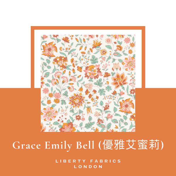 英國LIBERTY FABRICS兒童手工蝴蝶結波波髮夾(一組2入)-優雅艾蜜莉|Liberty Fabrics Kids Bow Hair Clips (Set of 2)-Grace Emily Bell