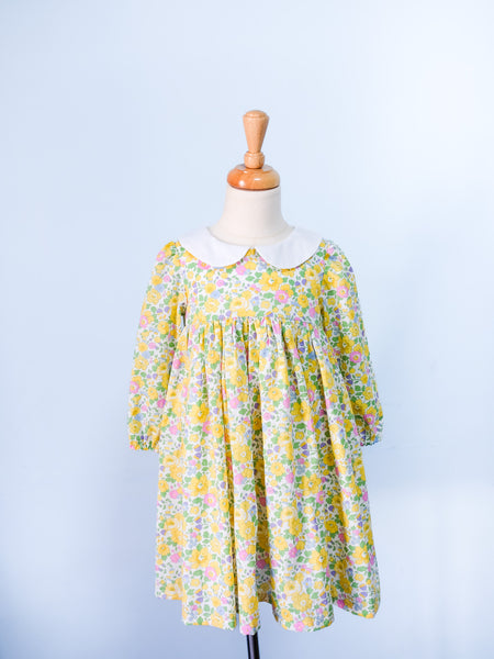 BOBO CHÉRIS 波波雪莉 英國LIBERTY FABRICS有機棉女童Annabelle法式小圓領印花洋裝 | LIBERTY FABRICS Organic Cotton Girl's Annabelle Dress