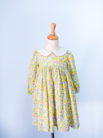 BOBO CHÉRIS 波波雪莉 英國LIBERTY FABRICS有機棉女童Annabelle法式小圓領印花洋裝 | LIBERTY FABRICS Organic Cotton Girl's Annabelle Dress