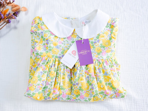 BOBO CHÉRIS 波波雪莉 英國LIBERTY FABRICS有機棉女童Annabelle法式小圓領印花洋裝 | LIBERTY FABRICS Organic Cotton Girl's Annabelle Dress