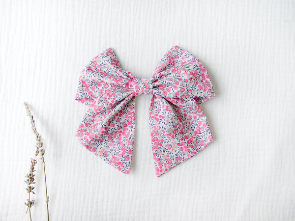 英國LIBERTY FABRICS法式大蝴蝶結髮夾 - Wiltshire Bud｜Liberty Fabrics French Bow Hair Clip - Wiltshire Bud