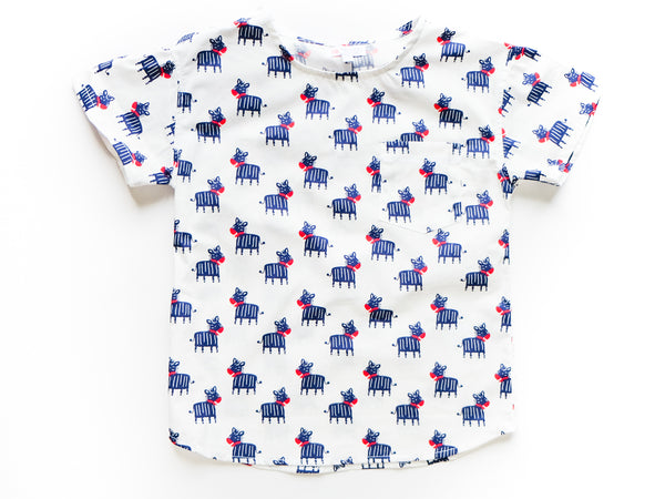 Noah斑馬圖樣短袖上衣 | Noah Boy's Short Sleeve Top