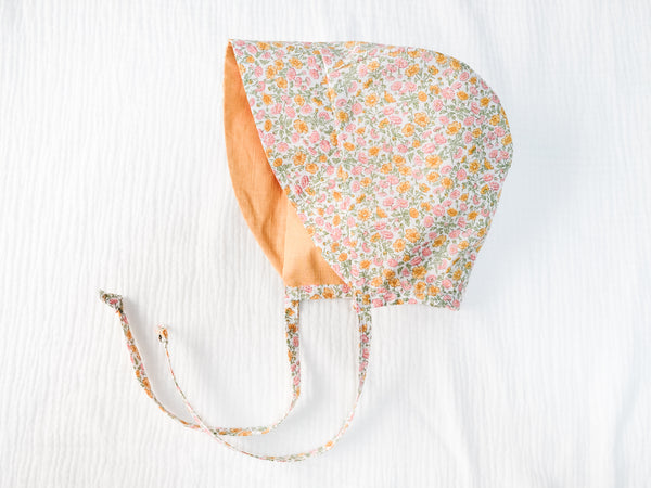 英國LIBERTY FABRICS歐式復古印花雙面穿戴嬰兒遮陽帽 - Freja Daisy｜LIBERTY FABRICS Reversible Vintage Baby Bonnet - Freja Daisy