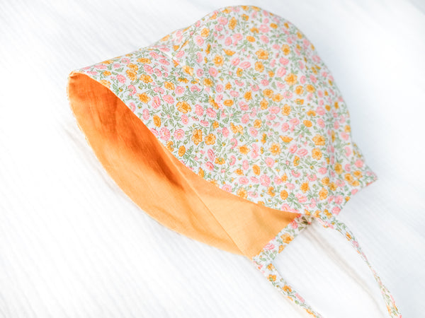 英國LIBERTY FABRICS歐式復古印花雙面穿戴嬰兒遮陽帽 - Freja Daisy｜LIBERTY FABRICS Reversible Vintage Baby Bonnet - Freja Daisy