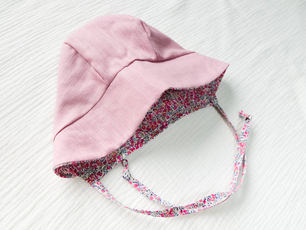 英國LIBERTY FABRICS歐式復古印花雙面穿戴嬰兒遮陽帽 - Wiltshire Bud｜LIBERTY FABRICS Reversible Vintage Baby Bonnet - Wiltshire Bud