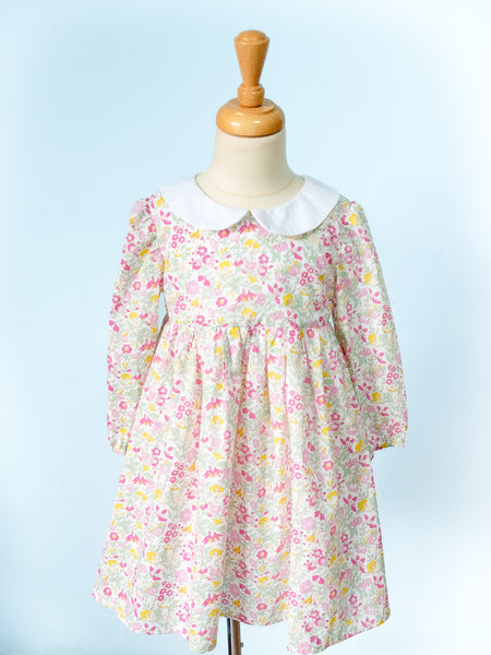 BOBO CHÉRIS 波波雪莉 英國LIBERTY FABRICS有機棉女童Annabelle法式小圓領印花洋裝 | LIBERTY FABRICS Organic Cotton Girl's Annabelle Dress