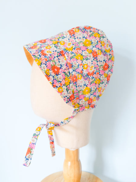 英國LIBERTY FABRICS歐式復古印花雙面穿戴嬰兒遮陽帽 - Libby｜LIBERTY FABRICS Reversible Vintage Baby Bonnet - Libby