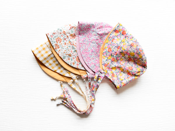 英國LIBERTY FABRICS歐式復古印花雙面穿戴嬰兒遮陽帽 - Libby｜LIBERTY FABRICS Reversible Vintage Baby Bonnet - Libby