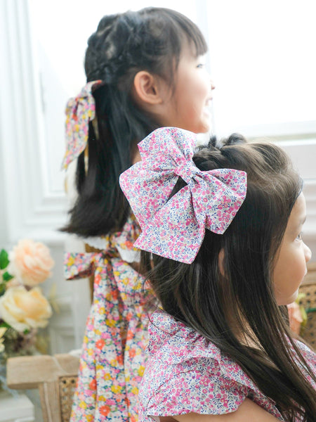 BOBO CHÉRIS 波波雪莉 英國LIBERTY FABRICS大蝴蝶結髮夾 - Wiltshire Bud｜Liberty Print Kids Bow Hair Bow Clip