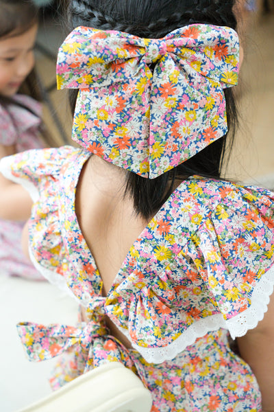 BOBO CHÉRIS 波波雪莉 英國LIBERTY FABRICS大蝴蝶結髮夾 - Wiltshire Bud｜Liberty Print Kids Bow Hair Bow Clip