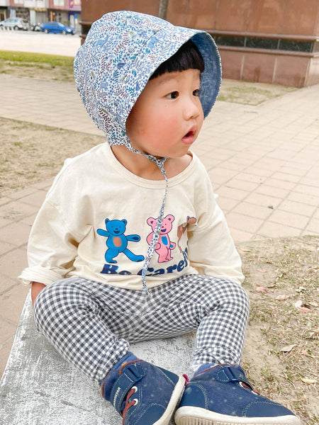 英國LIBERTY FABRICS歐式復古印花嬰兒遮陽帽 - Spaceman｜LIBERTY FABRICS Reversible Vintage Baby Bonnet - Spaceman