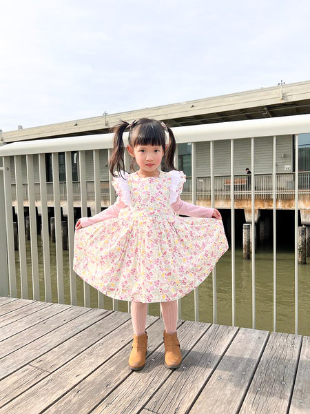 英國LIBERTY FABRICS有機棉Stella法式圍裙洋裝 | Liberty Fabrics Organic Cotton Girl's Stella Pinafore Dress