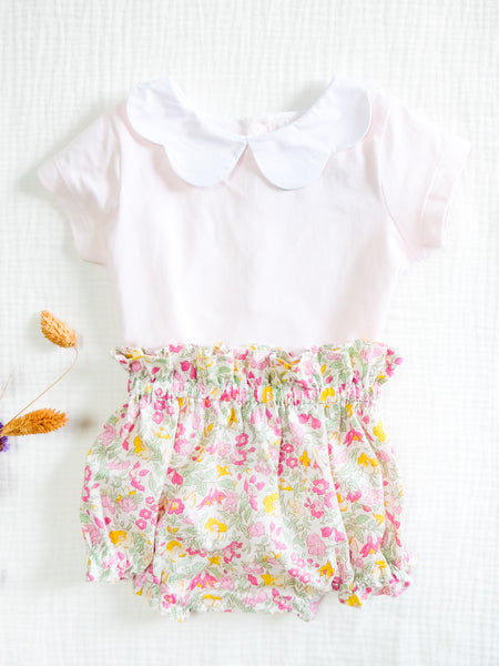 BOBO CHÉRIS 波波雪莉 英國LIBERTY有機棉歐式荷葉邊寶寶包屁褲｜Liberty Print Organic Cotton Ruffled Poppy Baby Bloomer