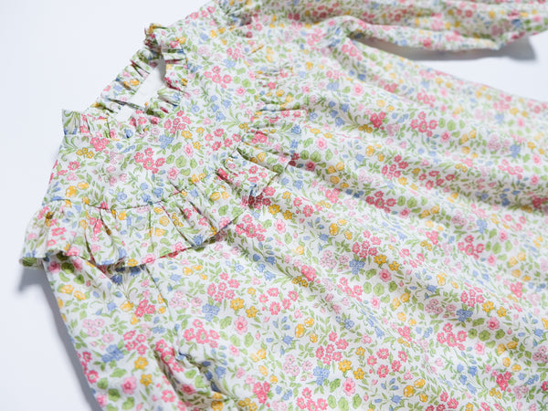 BOBO CHÉRIS 波波雪莉 英國LIBERTY FABRICS有機棉女童Valentine法式古典小荷葉印花洋裝 | Liberty Fabrics Organic Cotton Girl's Valentine Dress - Lilibet