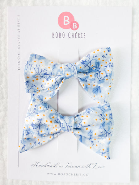 BOBO CHÉRIS 波波雪莉 英國LIBERTY FABRICS AW22兒童手工蝴蝶結波波髮夾(一組2入)｜Liberty Print Kids Bow Hair Clips - Set of 2