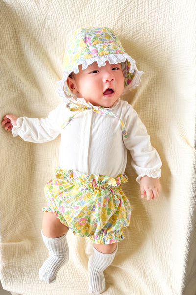 BOBO CHÉRIS 波波雪莉 英國LIBERTY有機棉法式復古蕾絲嬰兒帽｜LIBERTY Organic Cotton Vintage Baby Bonnet