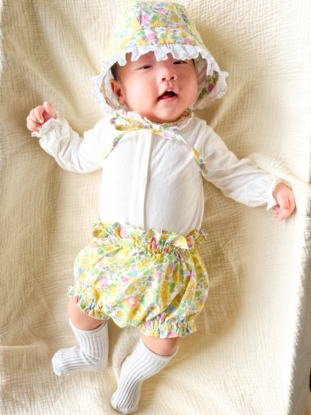 BOBO CHÉRIS 波波雪莉 英國LIBERTY有機棉歐式荷葉邊寶寶包屁褲｜Liberty Print Organic Cotton Ruffled Poppy Baby Bloomer