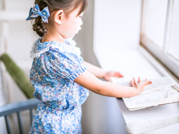 英國LIBERTY女童有機棉法式圓領短袖襯衫 | Girl’s Liberty Print Organic Cotton Charlotte Blouse Short Sleeves